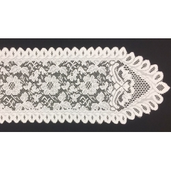 Floral Lace Table Runner Ivory 13" x 76"